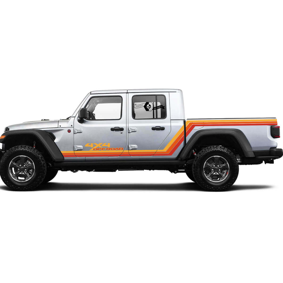 Graphic Kits - Rubicon Retro Vintage 4x4 Off-Road racing stripe kit sport Off Road Vinyl Decal Sticker for Jeep Gladiator

