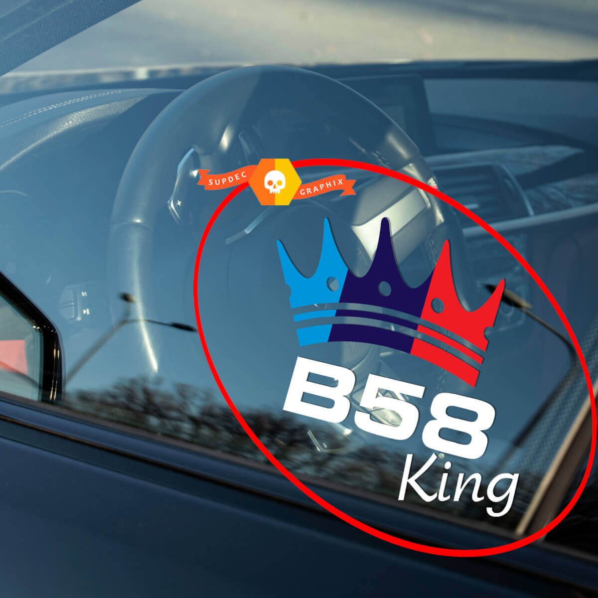 BMW B58 Style Crown Window Vinyl Decal Sticker For BMW