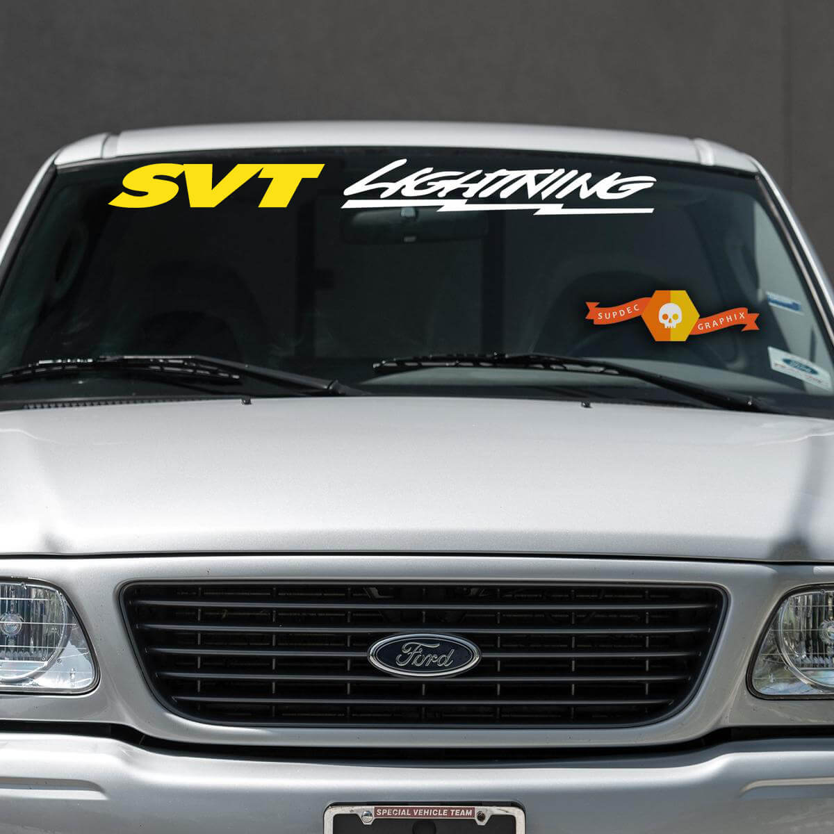 2 Colours - FORD - SVT LIGHTNING WINDSCREEN BANNER window topper Sticker Decal
