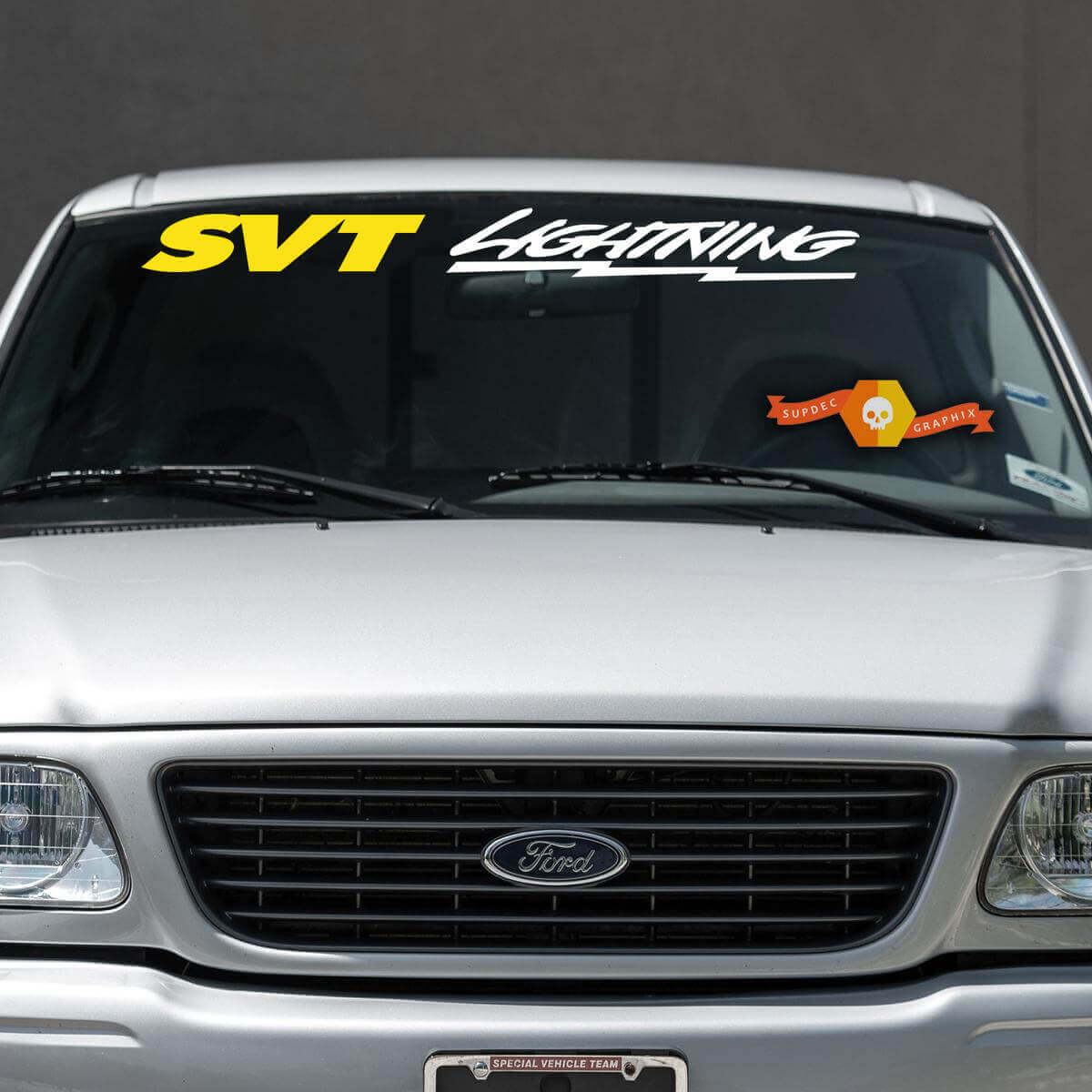 2 Colours - FORD - SVT LIGHTNING WINDSCREEN BANNER window topper Sticker Decal

