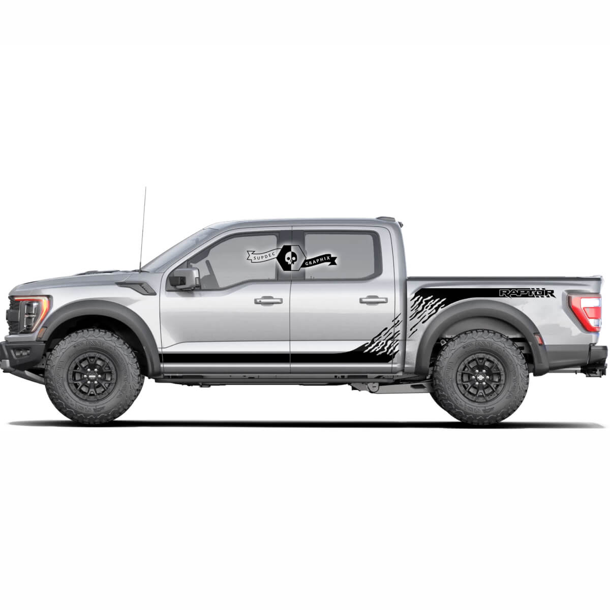 2 Pair Ford F150 Raptor 2020-2022 New side bed and Raptor Side Rocker Panel graphics decal sticker
