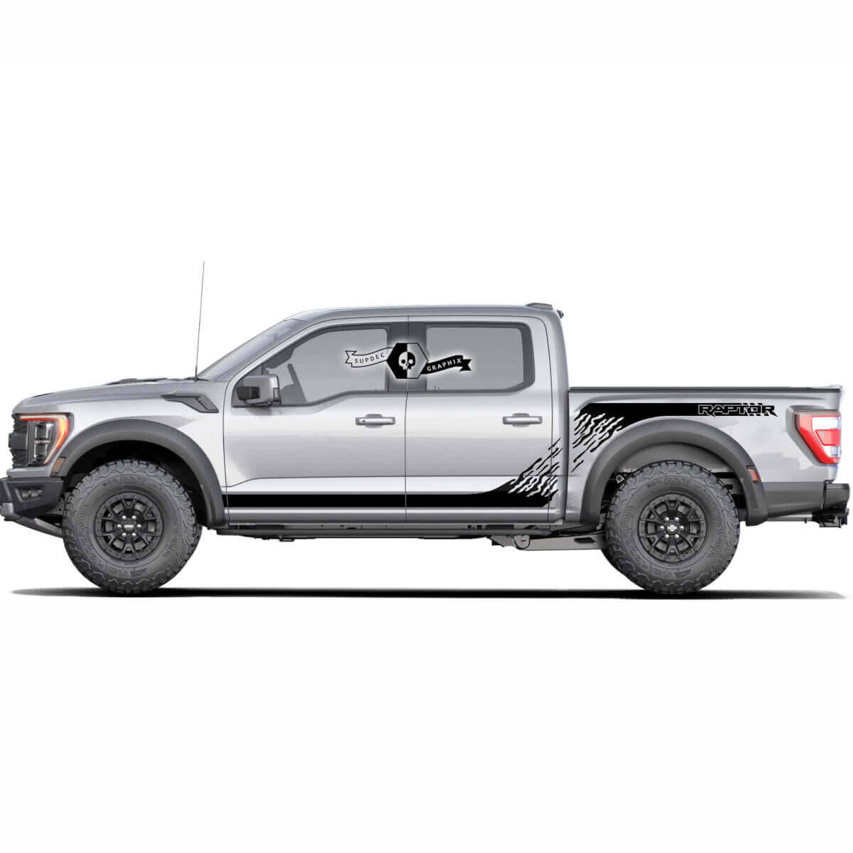 2 Pair Ford F150 Raptor 2020-2022 New side bed and Raptor Side Rocker Panel graphics decal sticker
