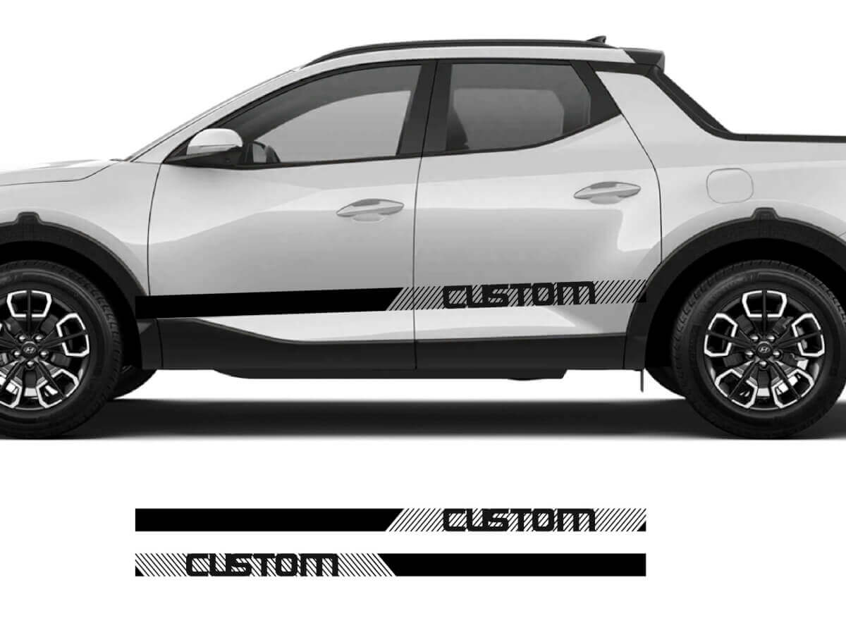 Custom Rally Side Rocker Panel Vinyl Stickers Decal Graphic Kit suitable for Hyundai Santa Cruz
