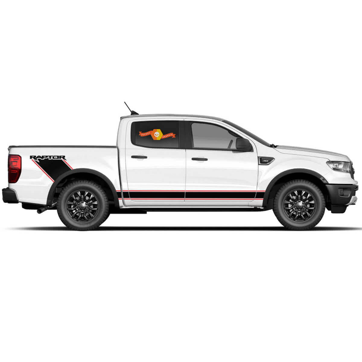 Pair Ford F150 Raptor pickup 2 colours Stripe full size decal sticker
