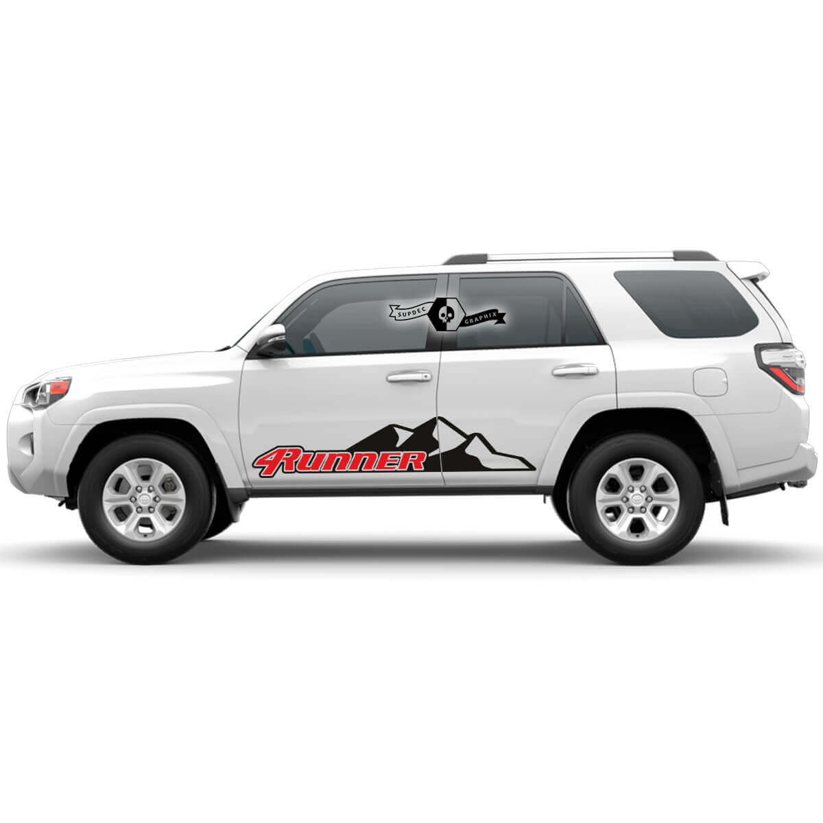 2x 4Runner 2023 Side Door Vinyl Mountain Decals stripe Stickers for Toyota 4Runner TRD
