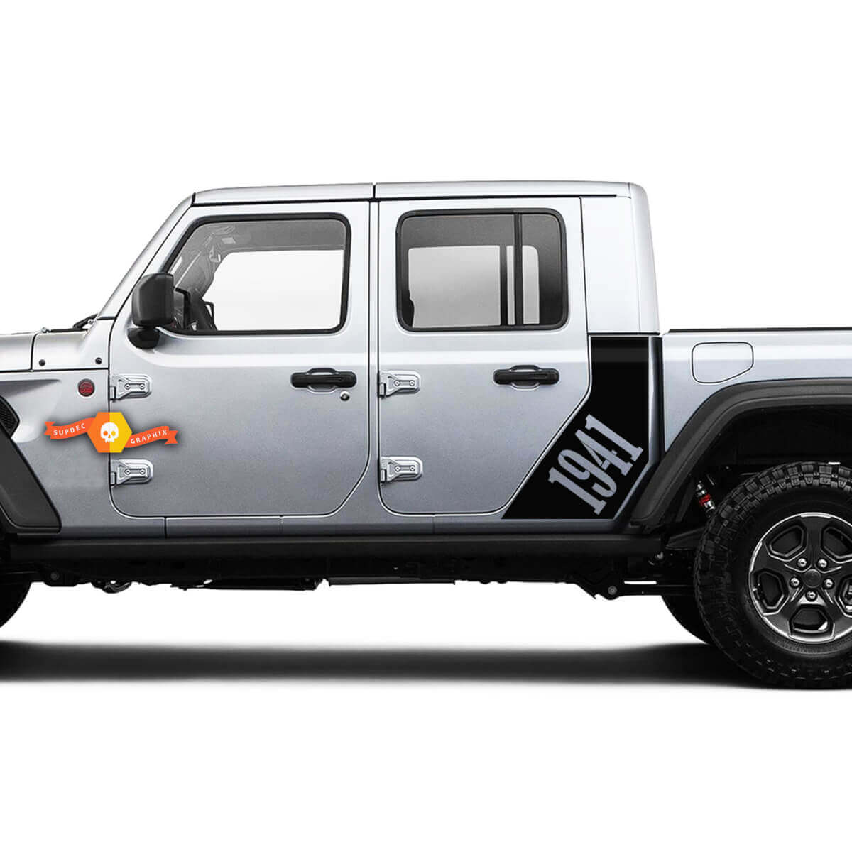 Jeep Gladiator Side 1941 World War Sticker Decal Factory Style C Body Vinyl Graphic Stripes Kit 2018-2021
