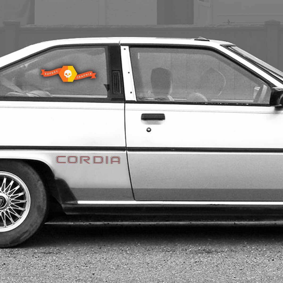 Mitsubishi Cordia Turbo CORDIA 2x side vinyl body decals sticker graphics 2 Colours
