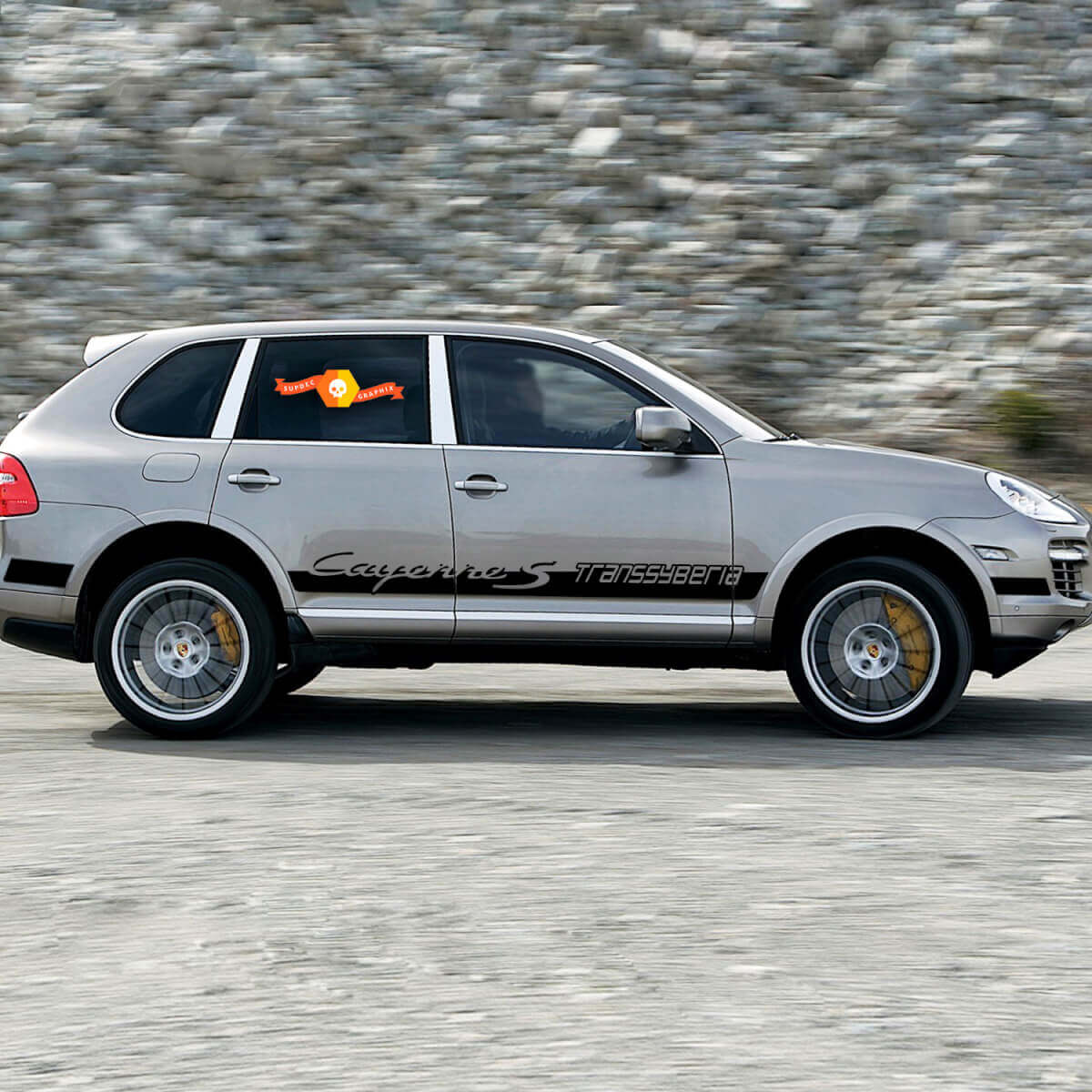 Pair New Porsche Cayenne S Transsyberian Side Stripes Kit Decal Sticker 1
