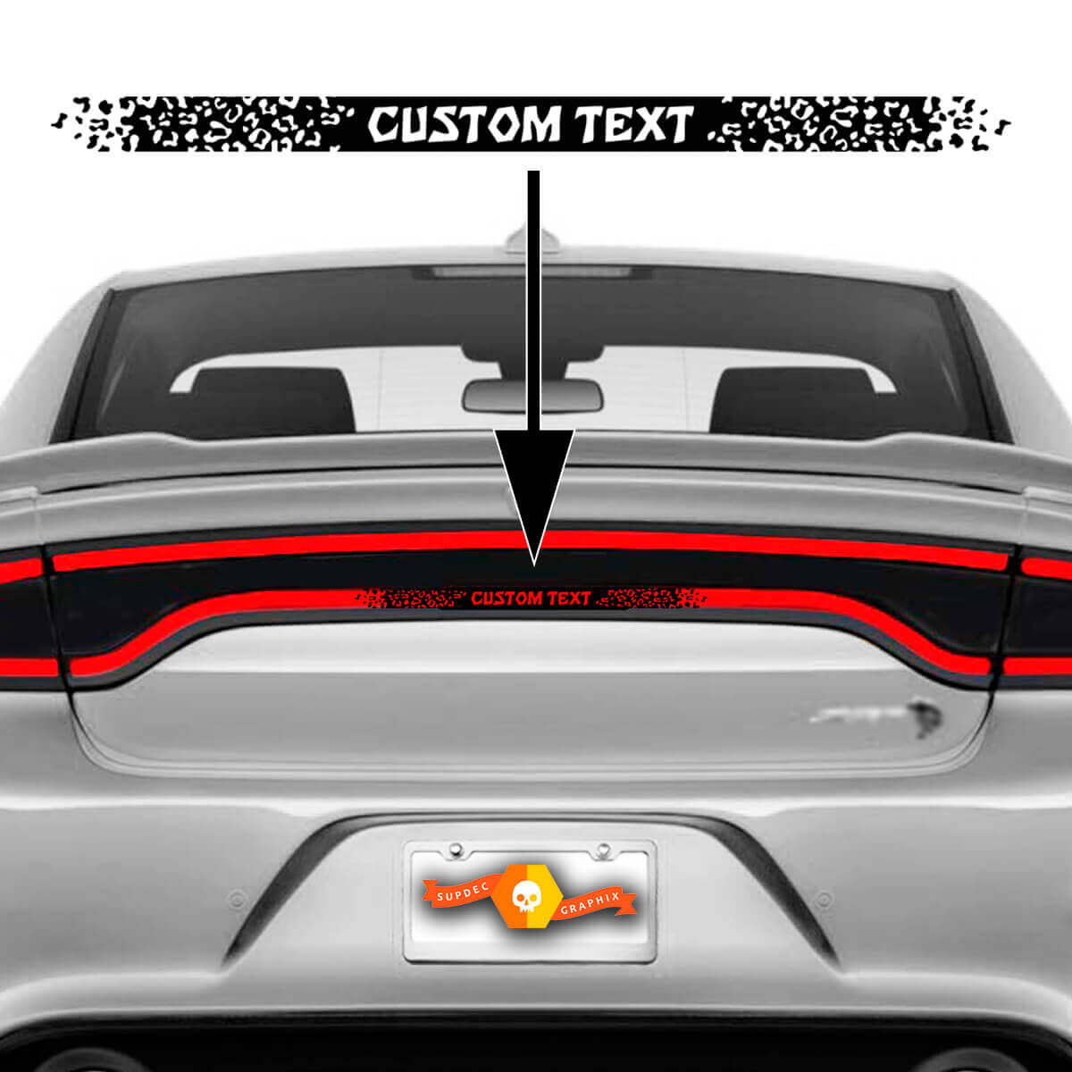 Custom Text Taillight Accent Vinyl Sticker Decal for Dodge Charger