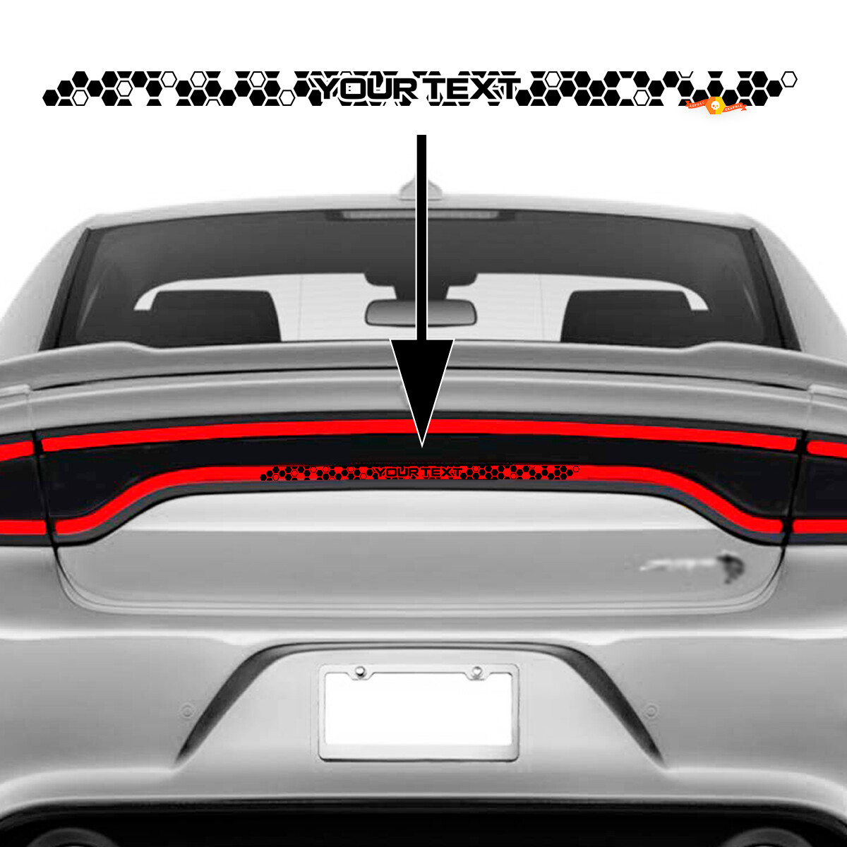 Custom Honeycomb Style Tail Lights Trunk Vinyl Decal Sticker for Dodge Charger 2015-2023