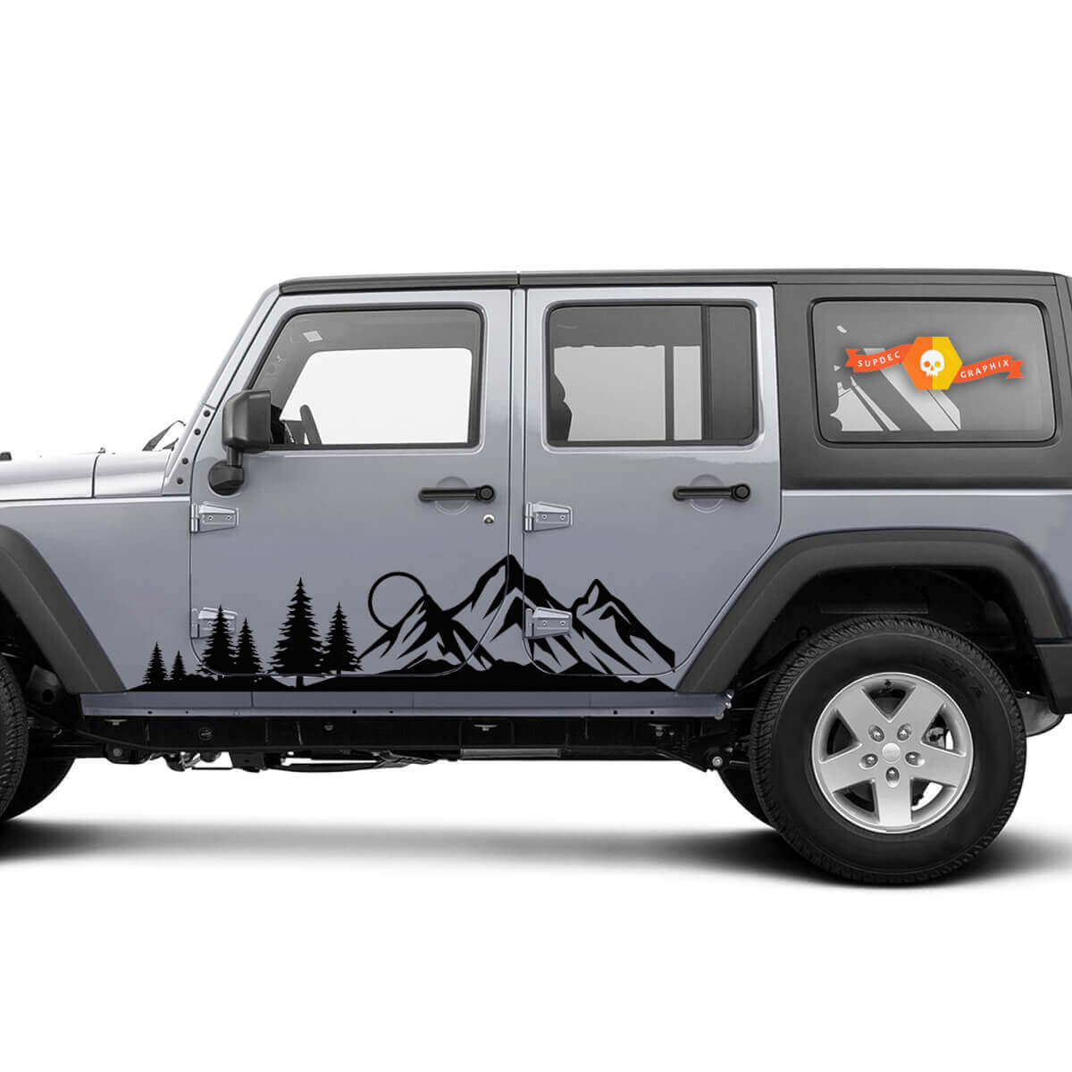 Forest Mountain Rocker Panel Door Vinyl Sticker Decal for Jeep Wrangler JK JL Gladiator