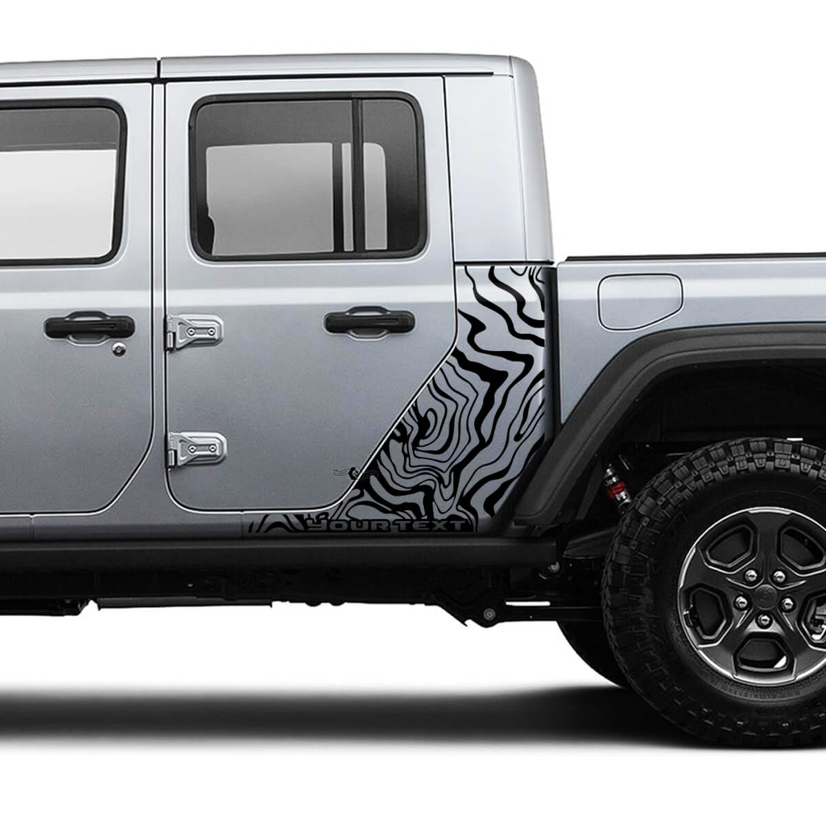 Jeep Gladiator Side Contour Map Body Vinyl Graphic Stripes Kit 2018-2021
