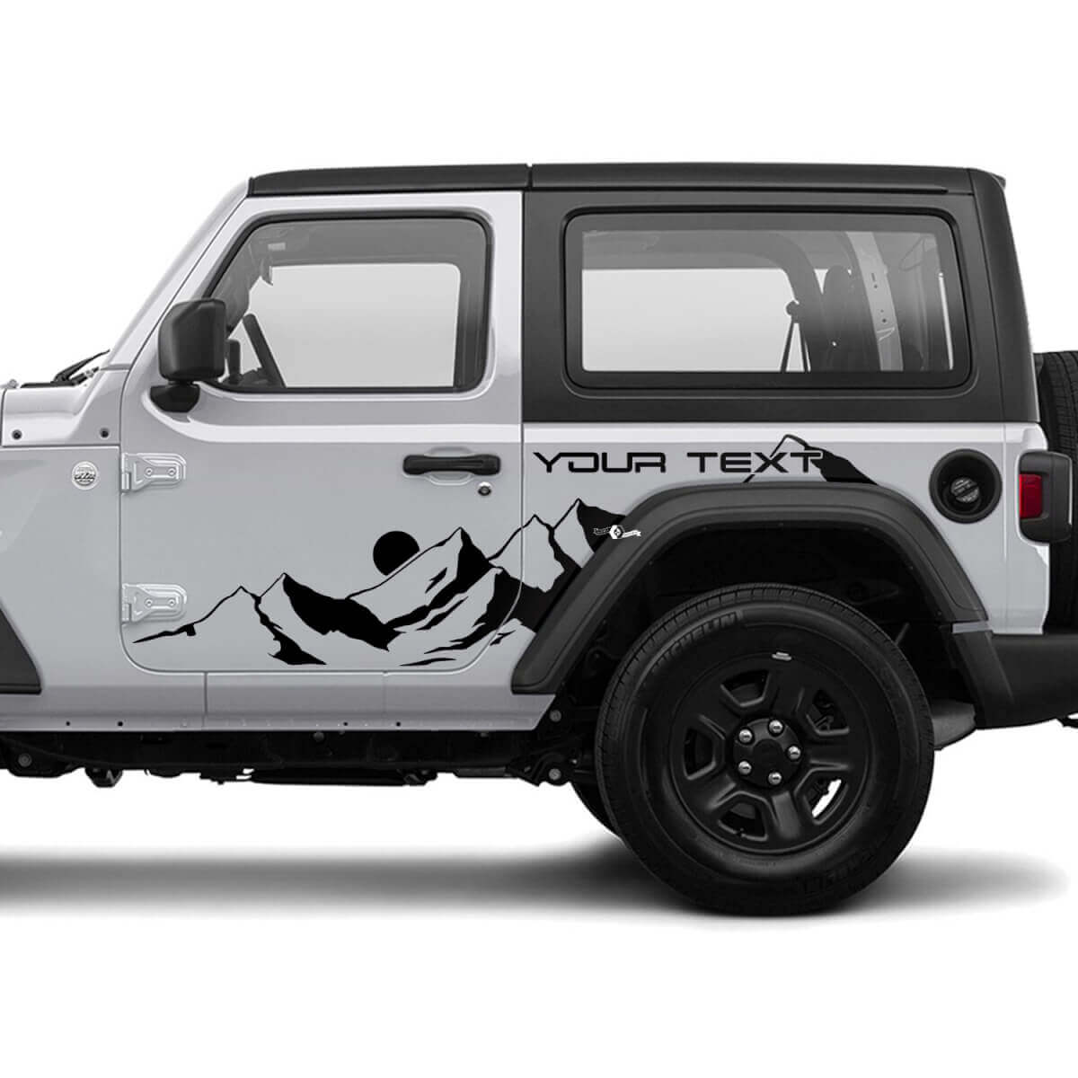 2 New JEEP Wrangler Door Decal Sticker Moon Mountains side Graphics Decal Sticker
