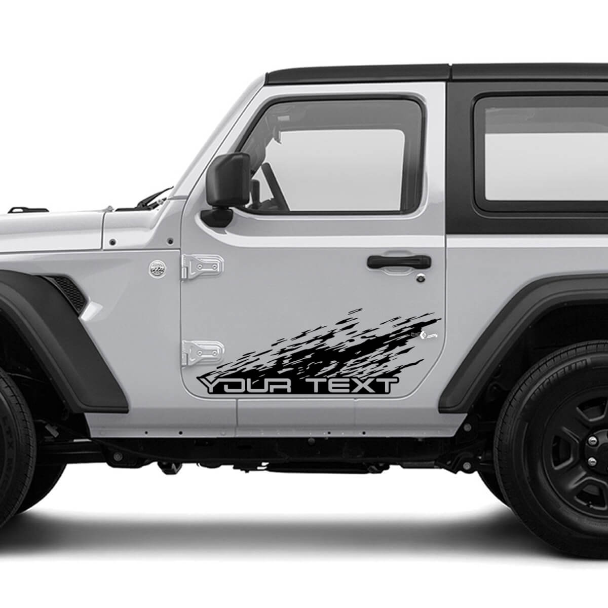 2 New JEEP Wrangler destroyed Decal Sticker Mountains side Graphics Decal Sticker
