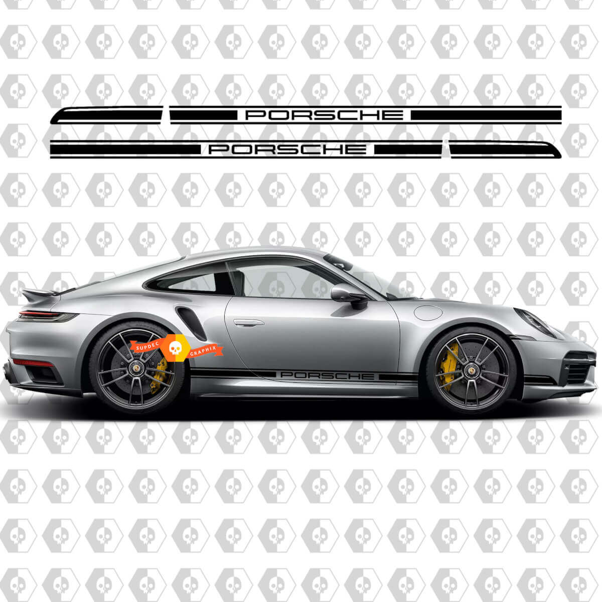 Porsche 911 718 Taycan Turbo Side Stripes Kit Decal Sticker

