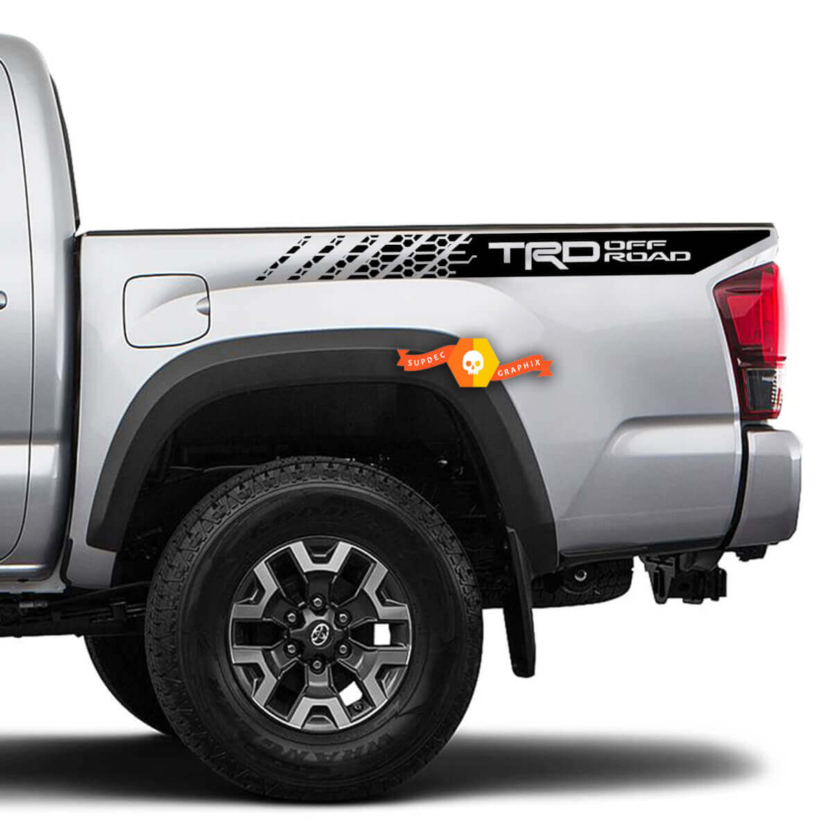 TRD Off Road Geometric Bed Side Vinyl Decals for Toyota Tacoma 2016-2022