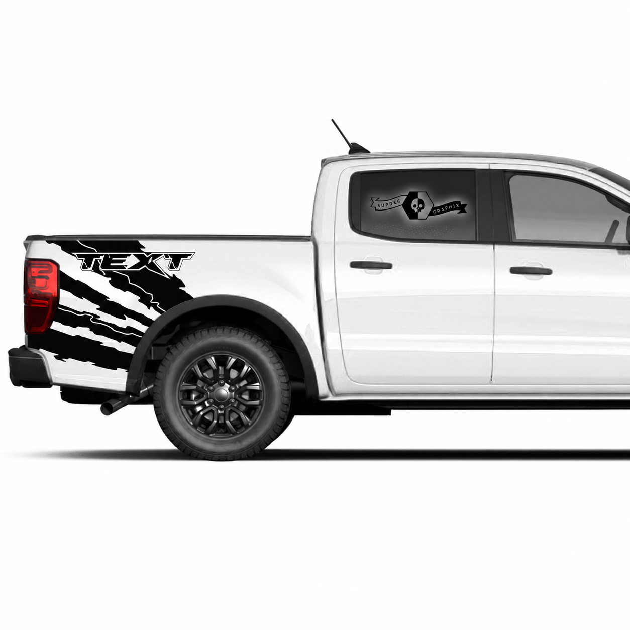 Custom Text Scratch Claws Side Bed Graphic Decal Sticker Set Of 2 for Musclecar truck power truck 2022