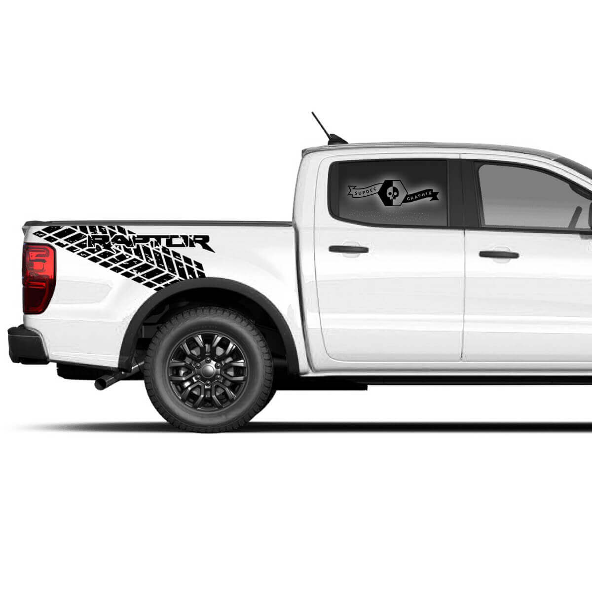2x Modern New Ford F150 Raptor 2022 Tyre Tracks Claws Side Bed Graphic Decal sticker
