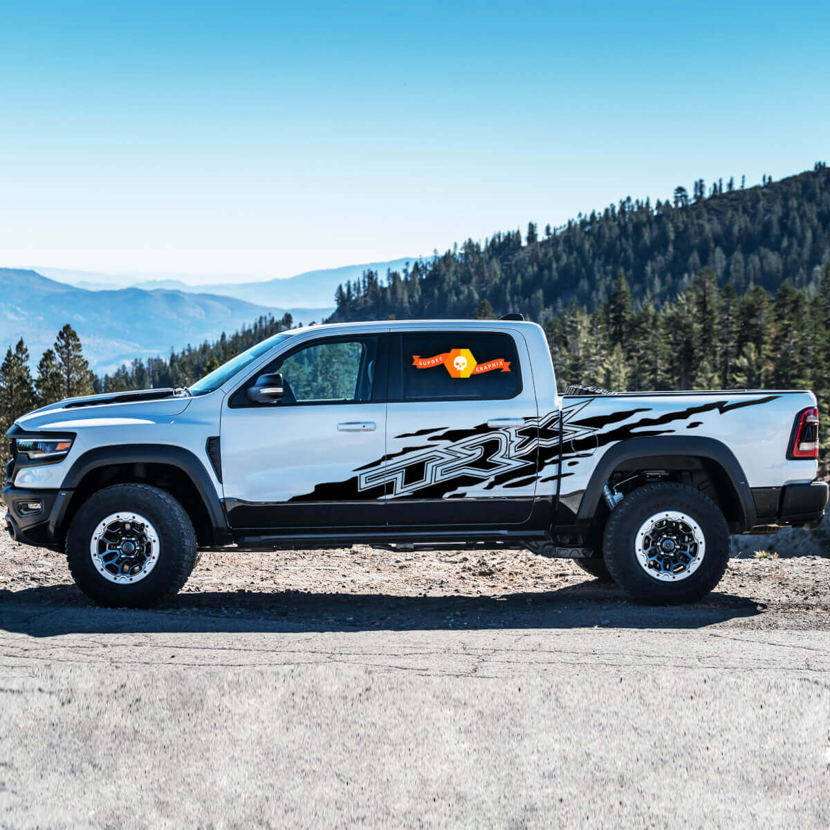 Mud Splash Side Vinyl Sticker Decal for Dodge Ram Rebel 1500 TRX