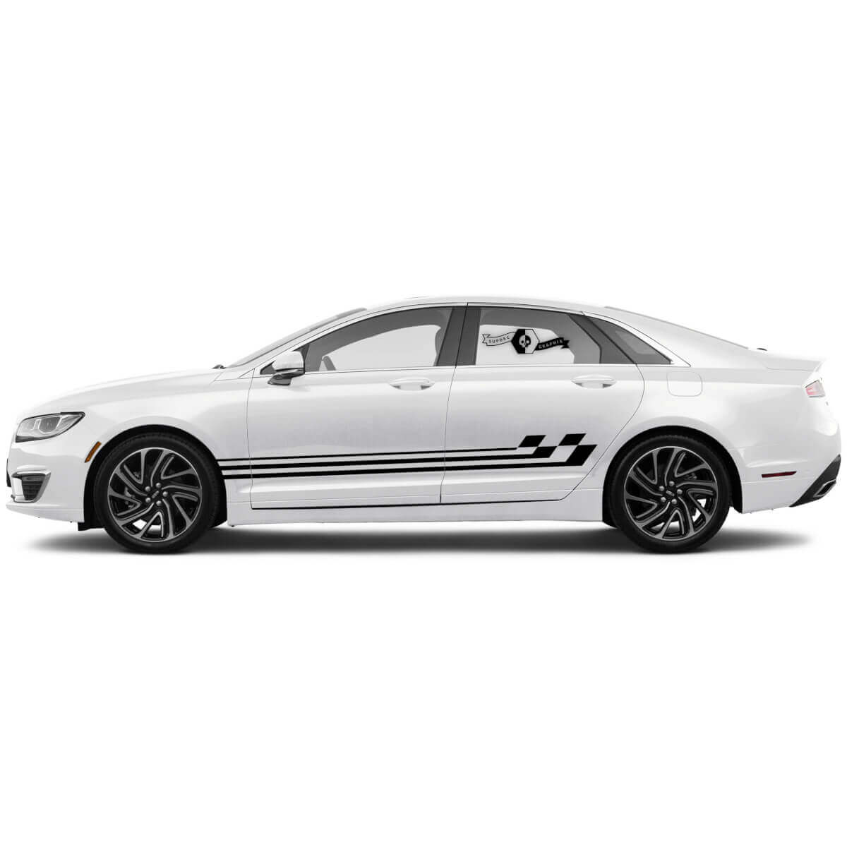 Racing Style Stripes Side Vinyl Decal Sticker for Lincoln MKZ 2020