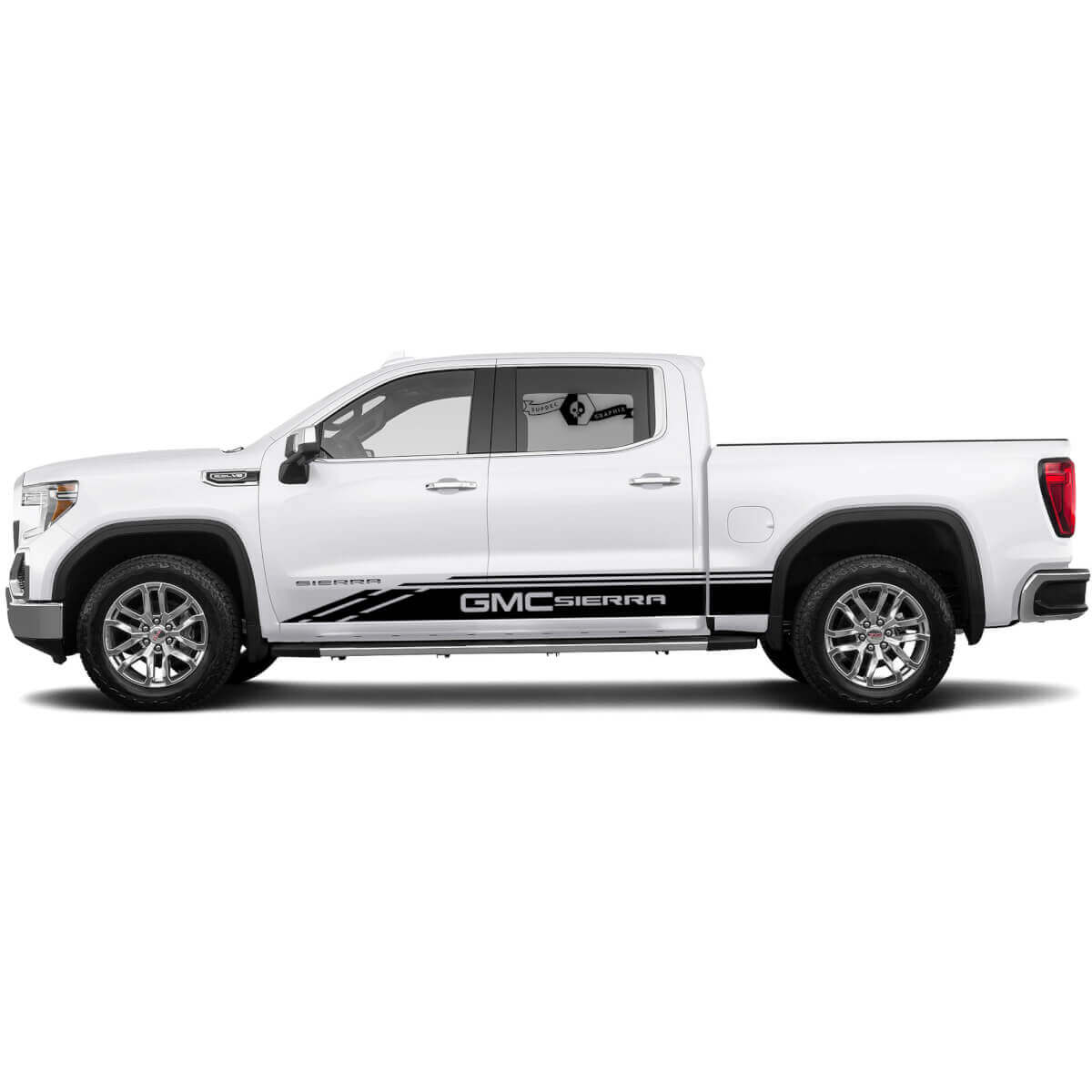 2x Side stripes decal for 1500 GMC Sierra door Rocker Panel Vinyl Stickers Decal Graphic kit
