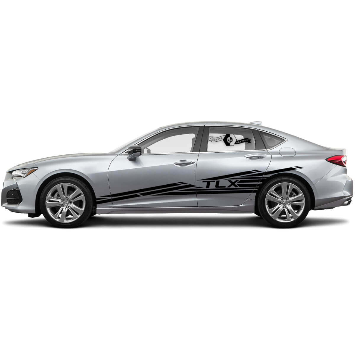 TLX Lettering & Stripes Side Vinyl Decal Sticker for Acura TLX 2021