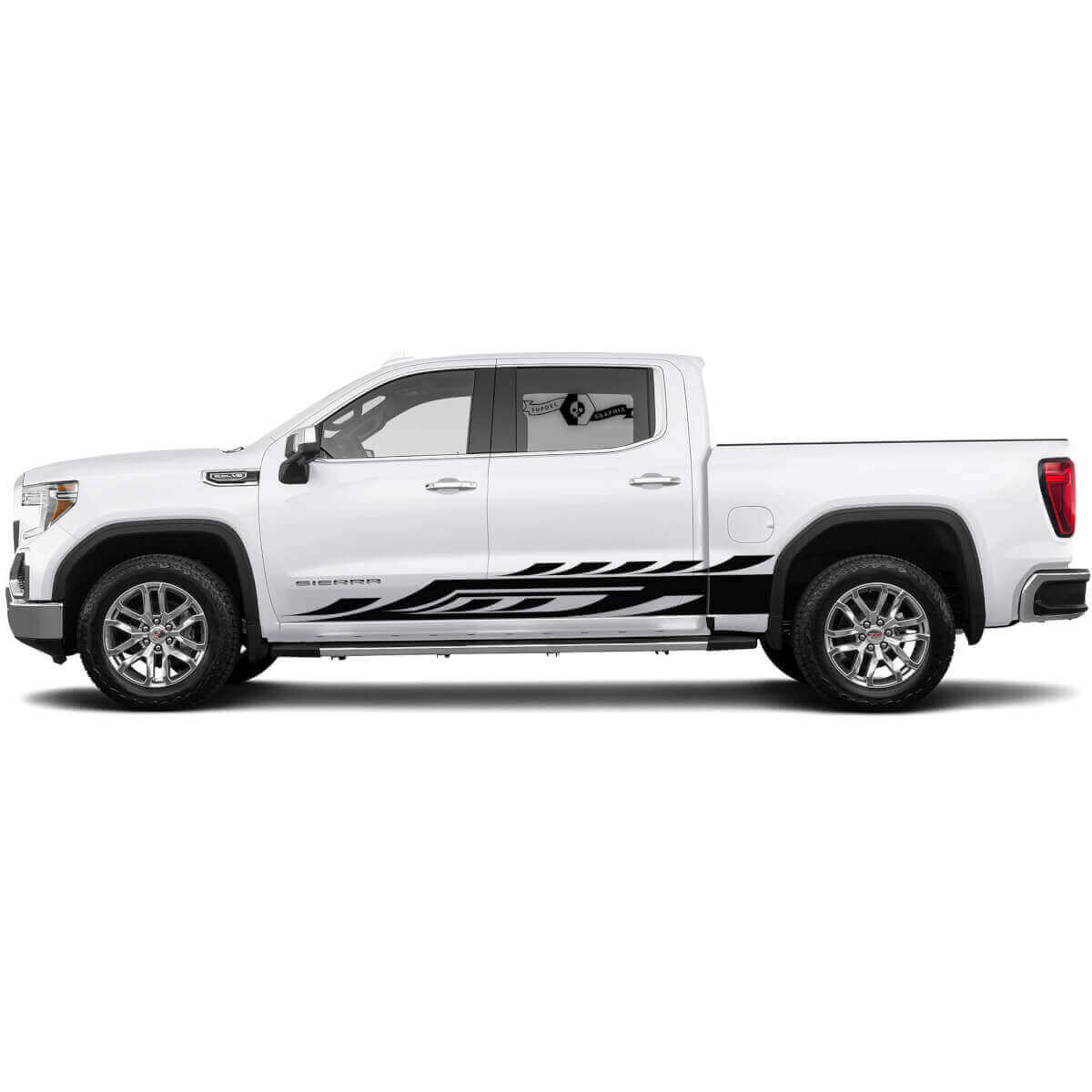Checkered Stripes Rocker Panel Door Vinyl Sticker Decal for GMC Sierra 1500