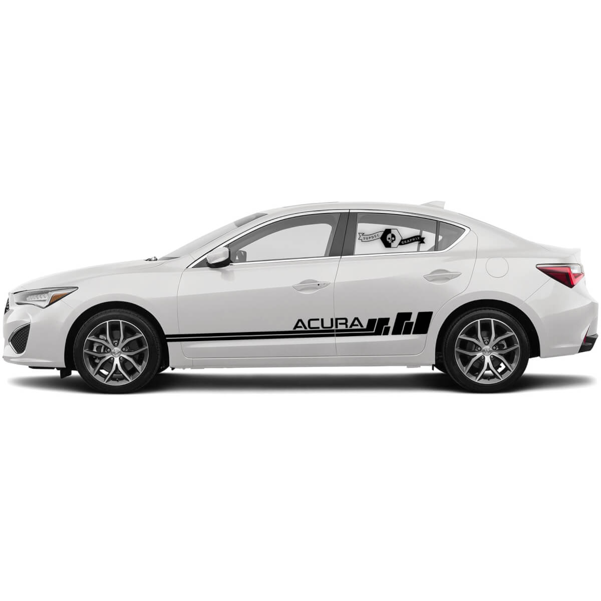 Pair Acura 2021 ILX Side Any Color Logo Graphics Acura TLX Car Racing Vinyl Decal Sticker
