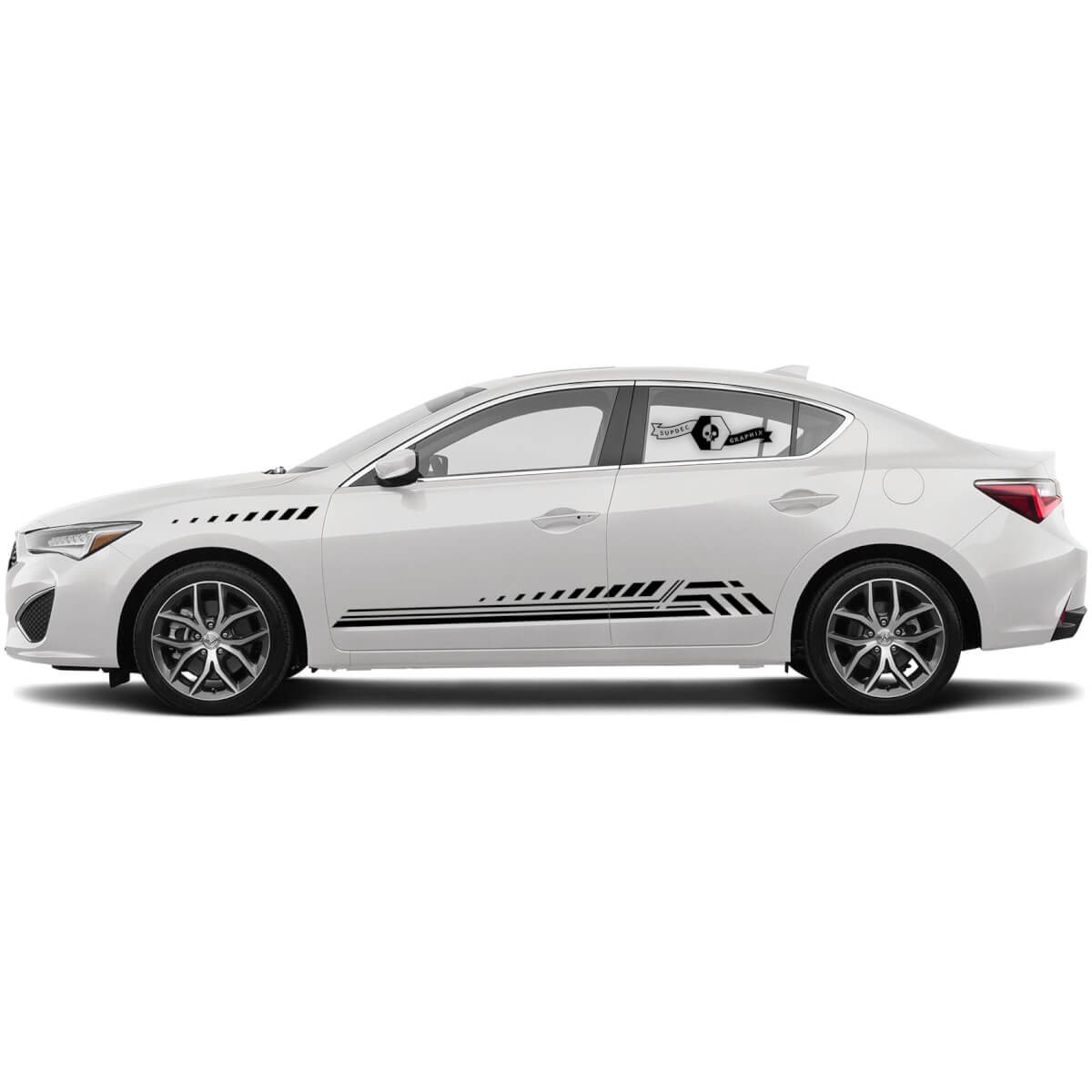 Pair Acura 2021 ILX Side Any Color Logo Doors Hood Graphics Acura TLX Car Racing Vinyl Decals Stickers
