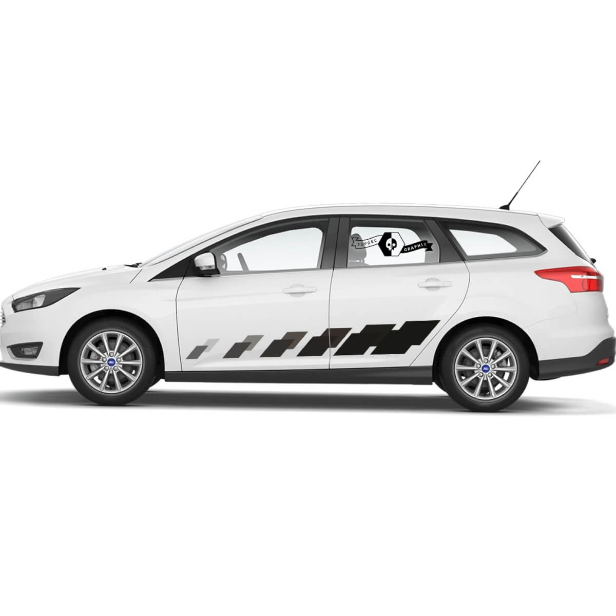2x 2021+ Ford Focus Doors Side New Rocker Panel Ford Focus Car Racing Vinyl Decal Sticker
