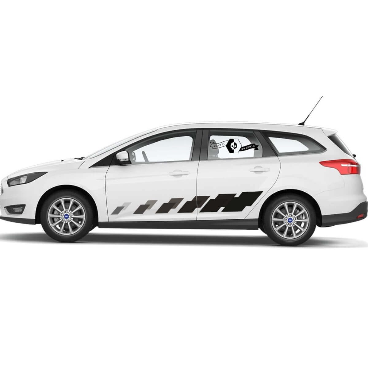 2x 2021+ Ford Focus Doors Side New Rocker Panel Ford Focus Car Racing Vinyl Decal Sticker
