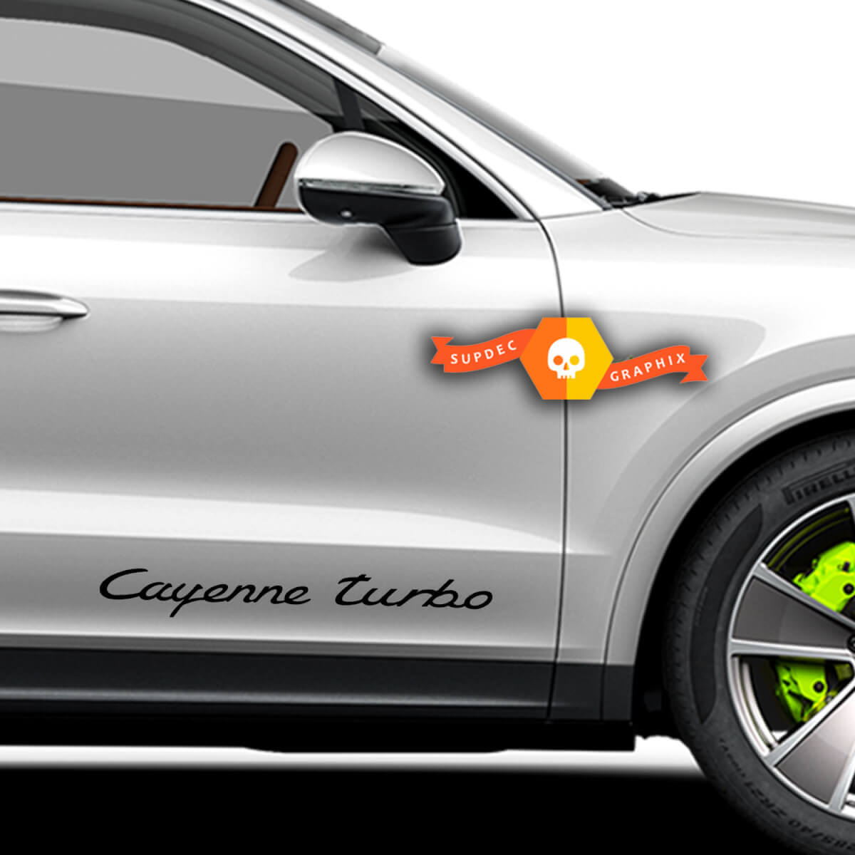 Pair Porsche Stickers Cayenne Turbo Porsche  Doors Side Decal Sticker
