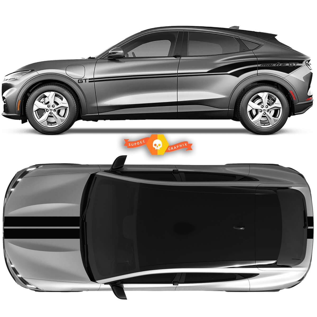 Ford Mustang MACH-E Hood Rear Side Doors Decal Vinyl Sticker
