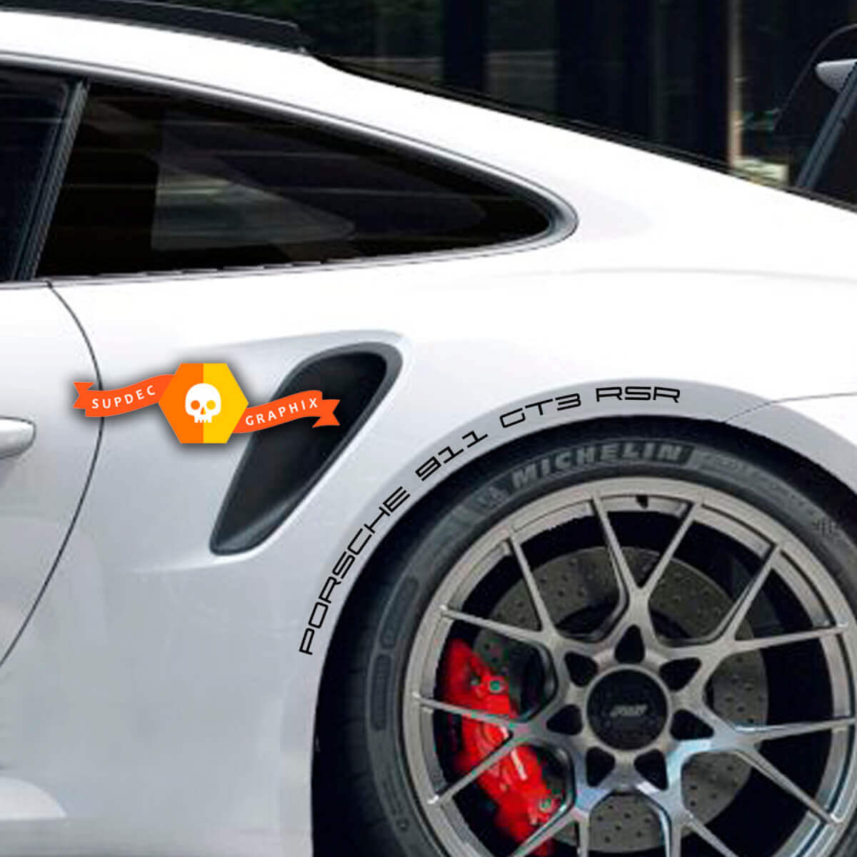 2 Porsche 911 Carrera GT3 RSR Side Decal Wheel Arches Kit Decal Sticker
