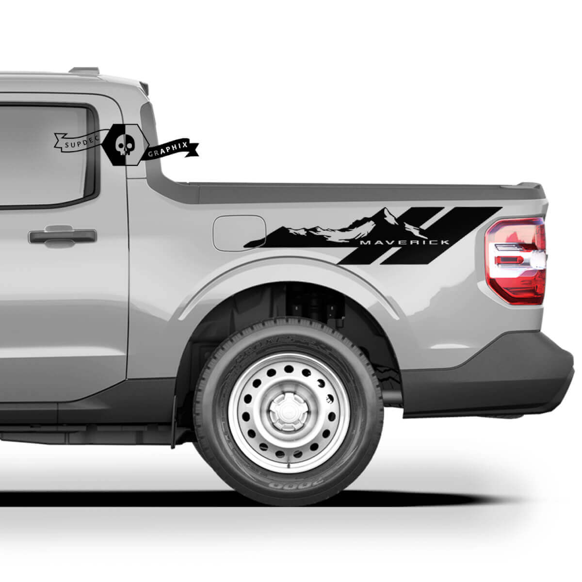 Pair FORD MAVERICK 2022 FX4 Graphics Decals Stickers Bed Side Decals Mountain Stripe Maverick Stickers Truck Bed Side
