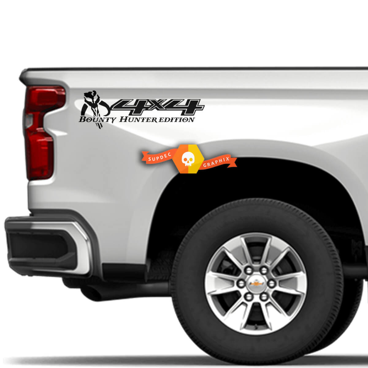 4X4 Mandalorian Style Side Vinyl Decal for Chevy Silverado GMC Sierra