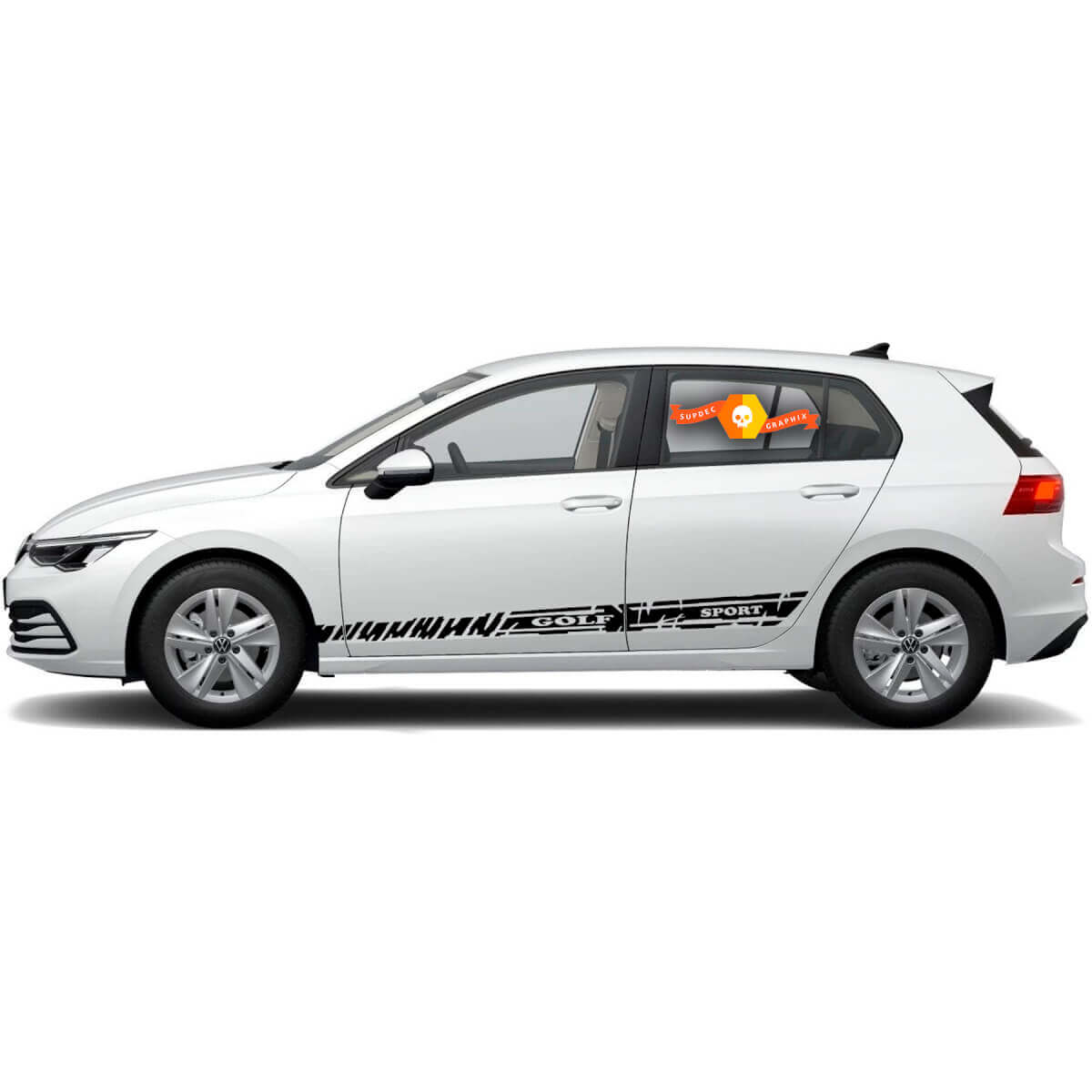2 Stickers Exclusive Destroyed Design Decal  for Volkswagen VW Golf Stripes Graphics Door Trim Kit mk1-mk7 gti
