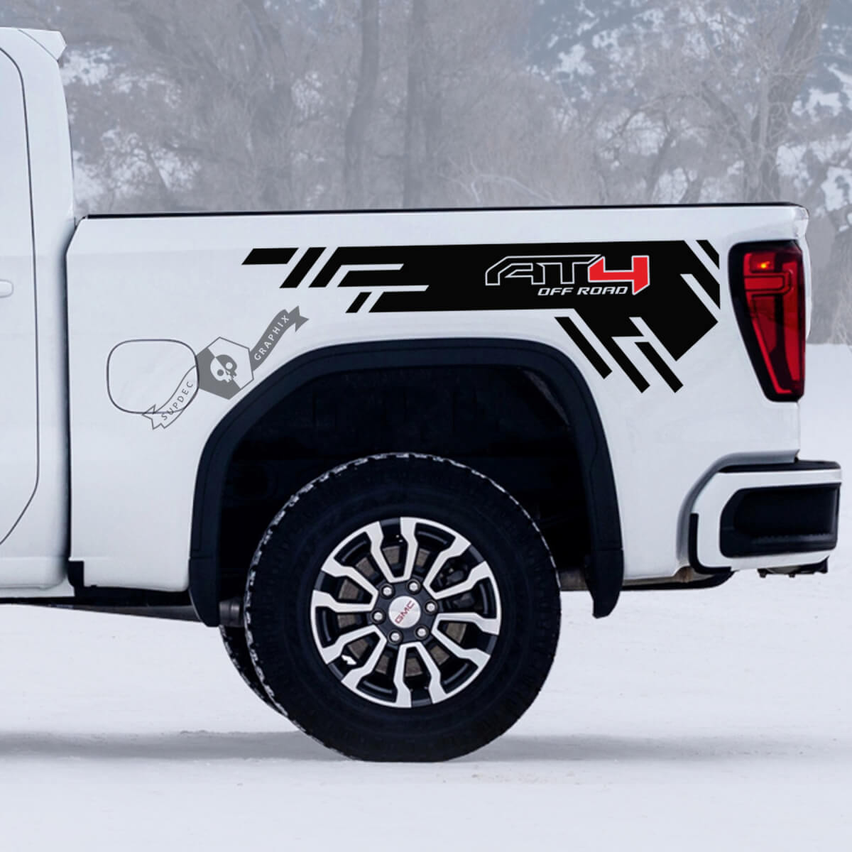 2 GMC GM Sierra 1500 AT4 Side Bed off-road 4x4 Decals Stickers 2 colours
