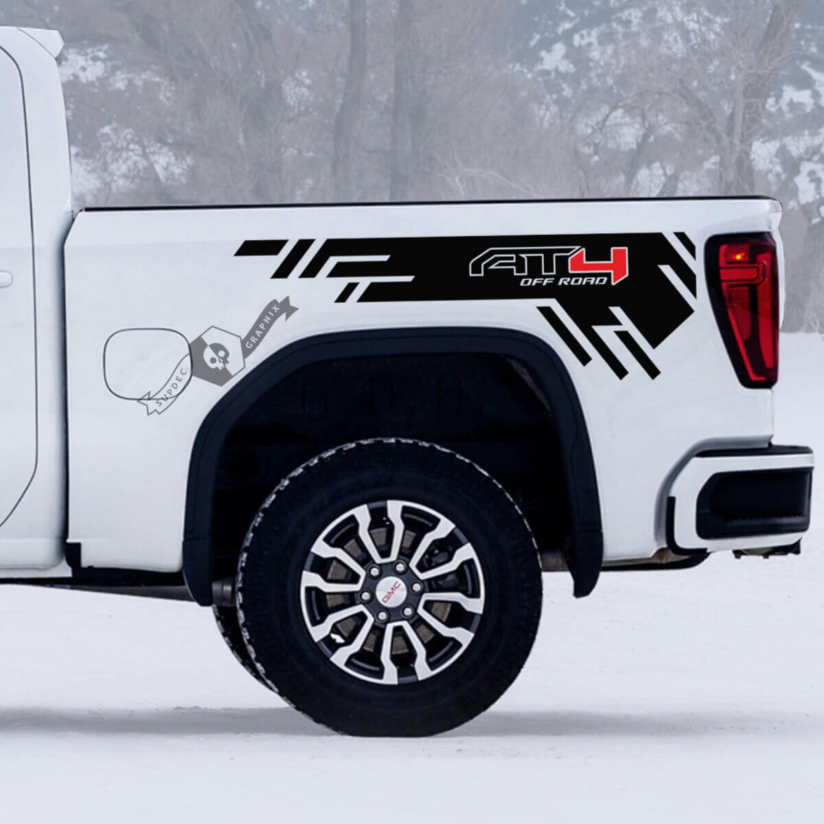2 GMC GM Sierra 1500 AT4 Side Bed off-road 4x4 Decals Stickers 2 colours
