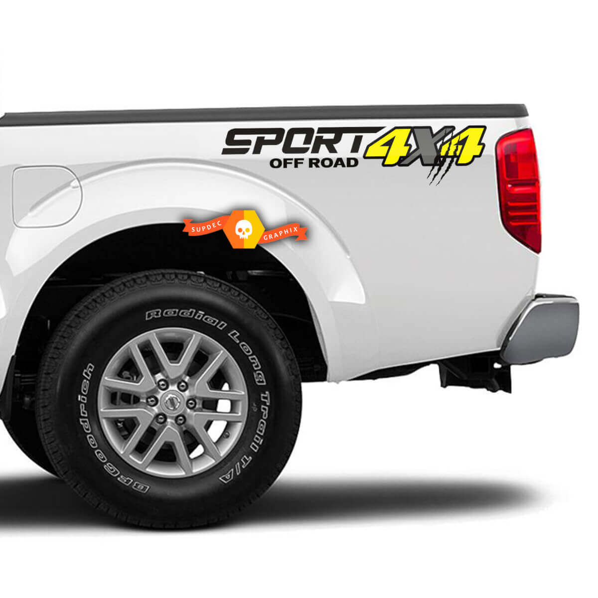 Pair for Nissan Frontier Hummer Bronco 4X4 Off Road Sport Scratches RAM F150 Silverado Sierra Decal Sticker Kit for any Truck or SUV
