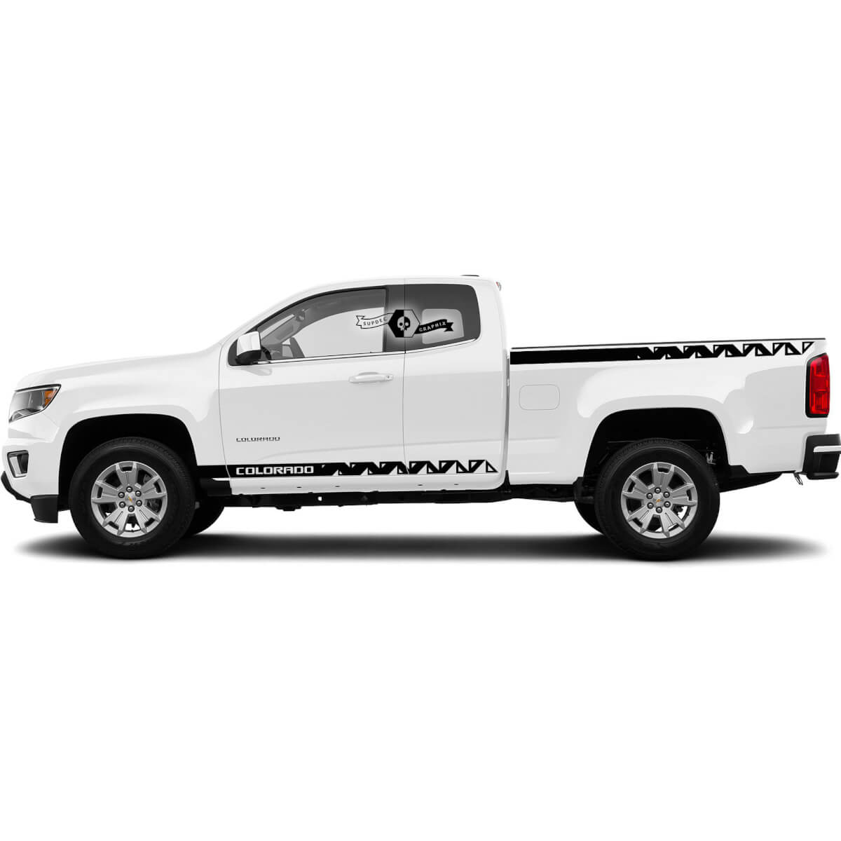 Pair Doors and Side Bed Stripe Vinyl Sticker Decal Graphic 2022+ 2023+ Chevy Colorado Extended
