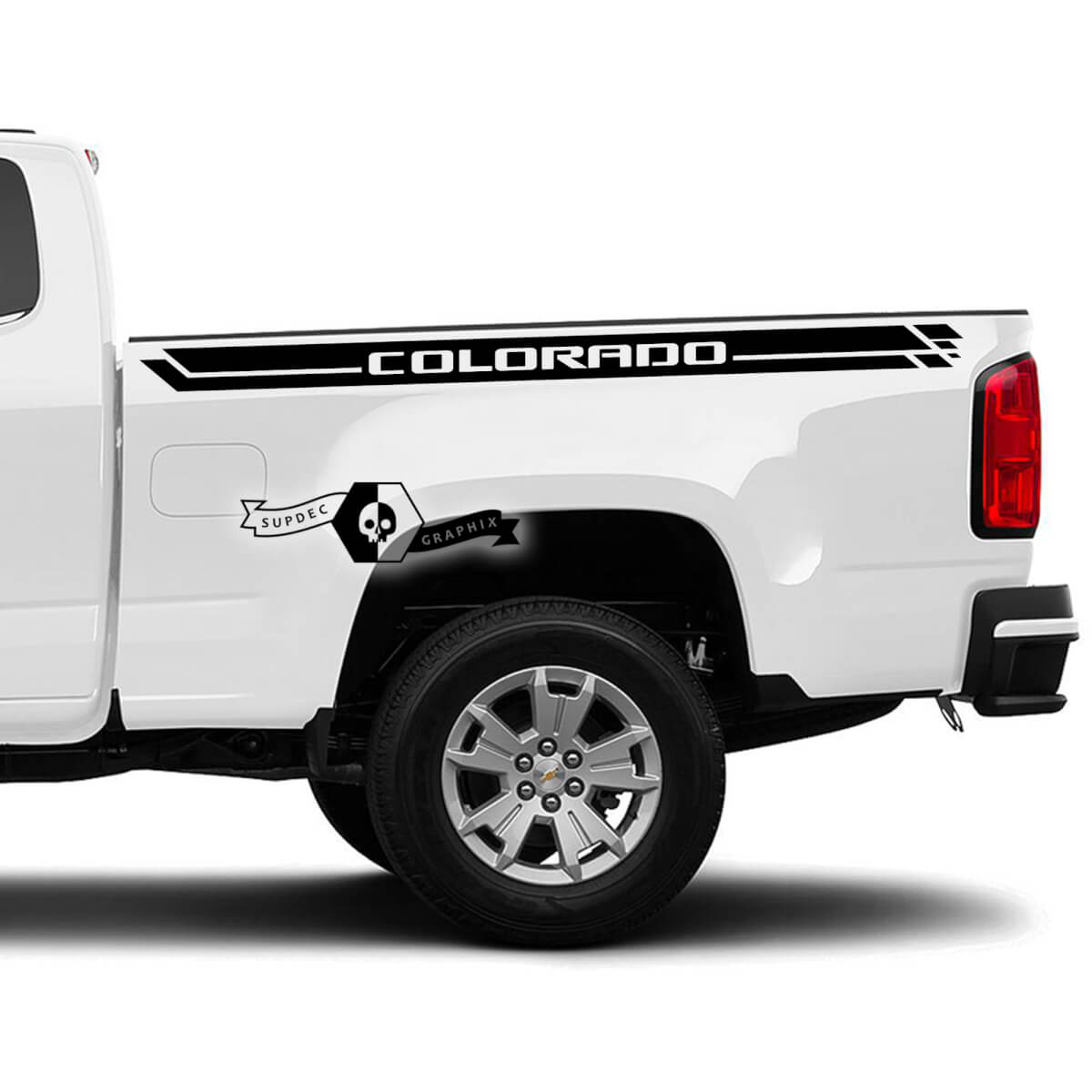 Pair Side Bed Stripe Vinyl Sticker Decal Graphic 2022+  2023+ Chevy Colorado Extended
