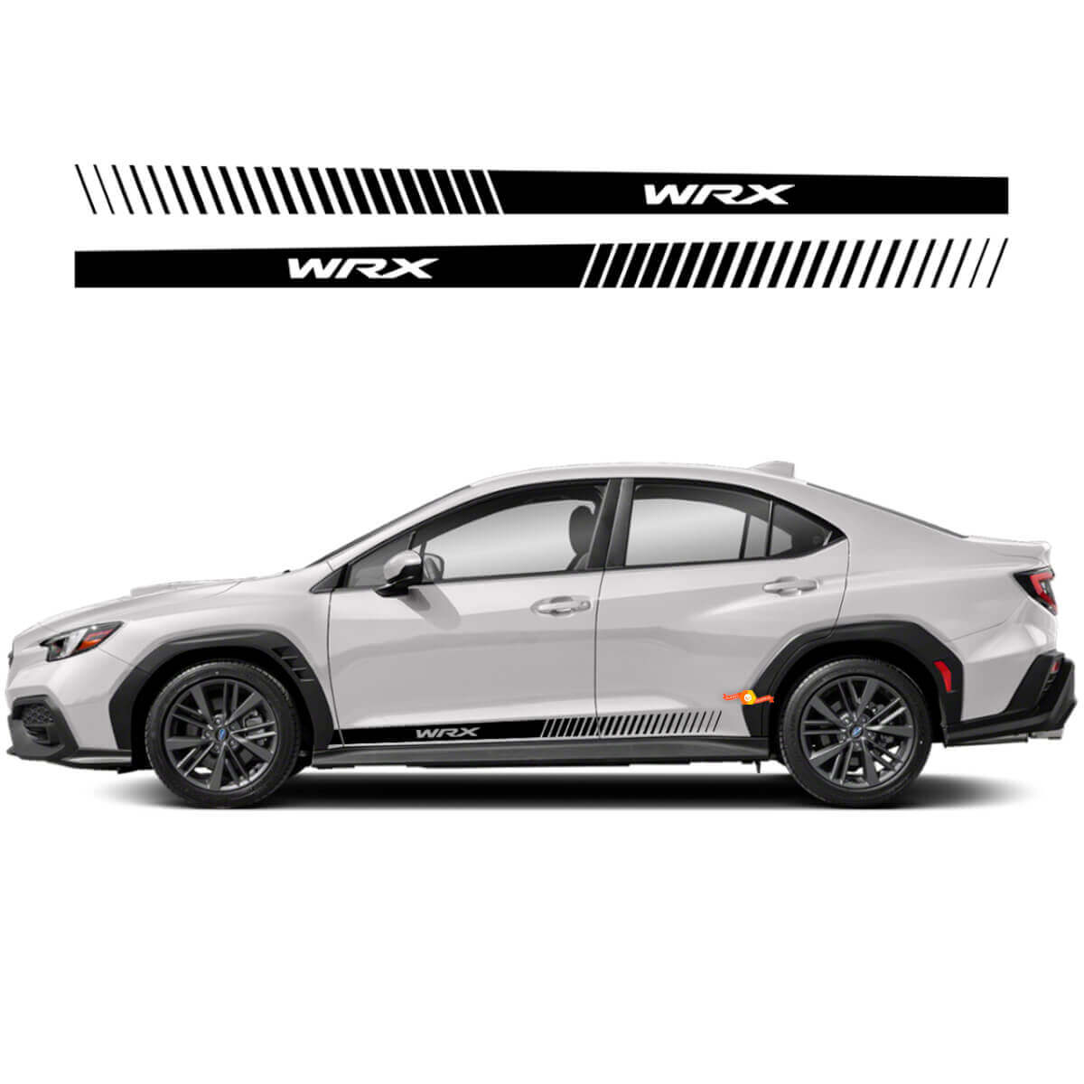 Pair Rocker Panel Side Skirt Vinyl Body Car Stripe Racing Vinyl Decal Sticker fit Subaru WRX Impreza
