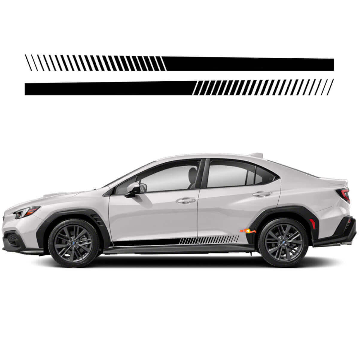 Racing Style Rocker Panel Stripes Vinyl Decal Kit for Subaru WRX Impreza