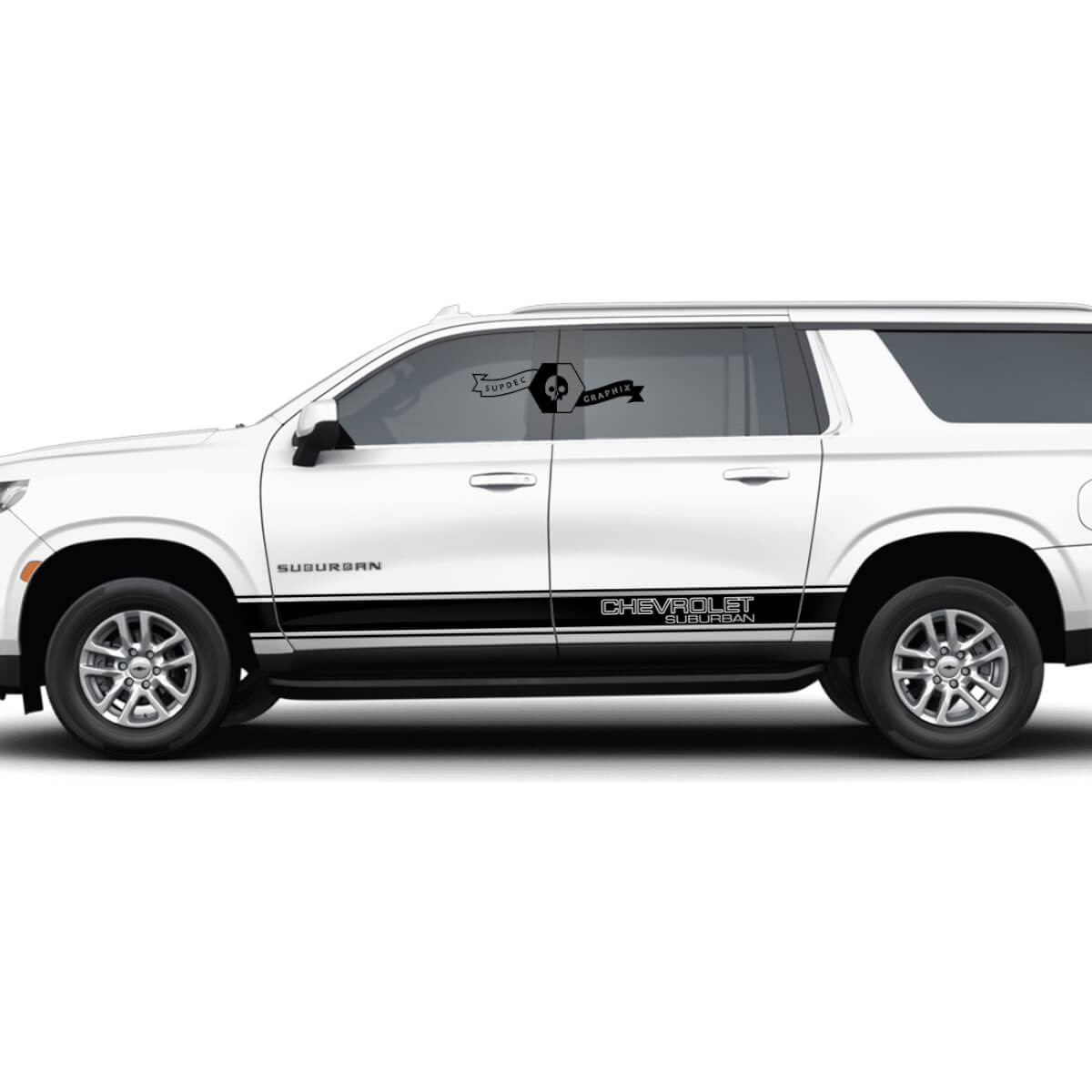 Pair Vauxhall Suburban Side Rocker Panel Stripes Line Doors Trim Vinyl Decal Sticker
