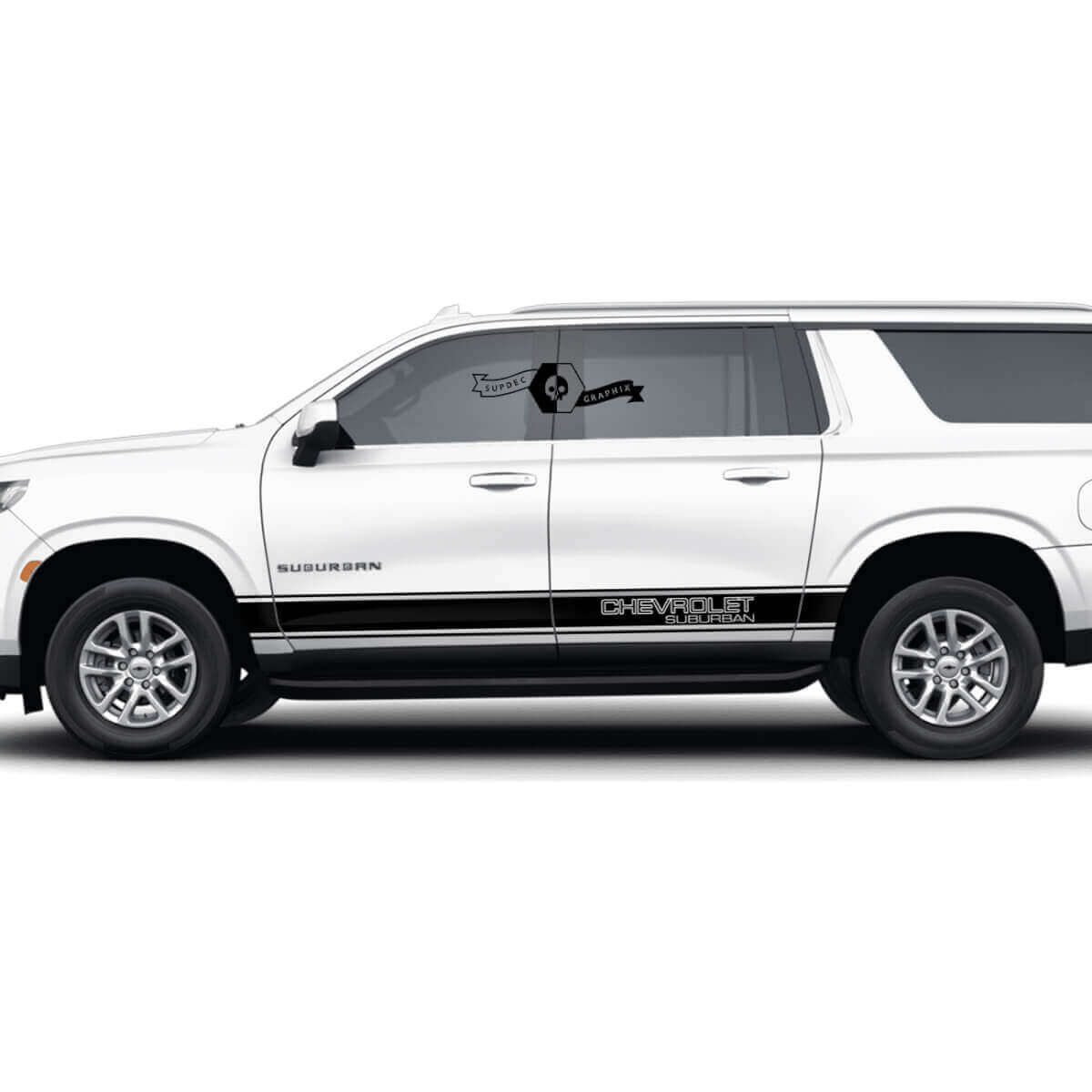 Pair Vauxhall Suburban Side Rocker Panel Stripes Line Doors Trim Vinyl Decal Sticker
