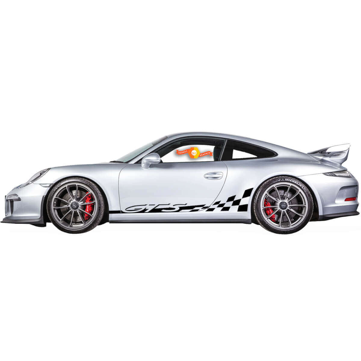 GTS Checkerboard Rocker Panel Stripes Vinyl Decal Kit for Porsche 911