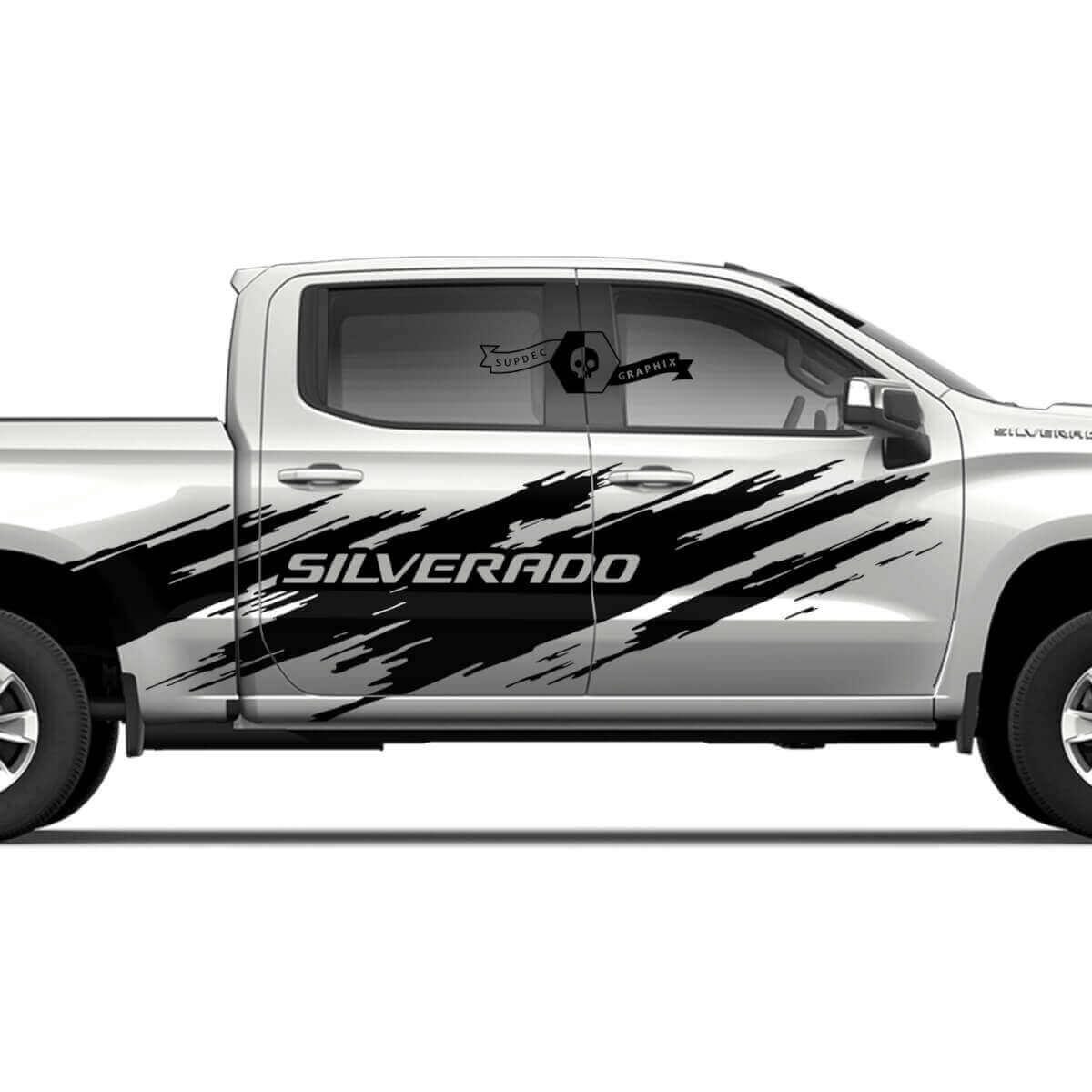 Mud Splash Graphic Side Doors Vinyl Decal Sticker For Chevrolet Silverado