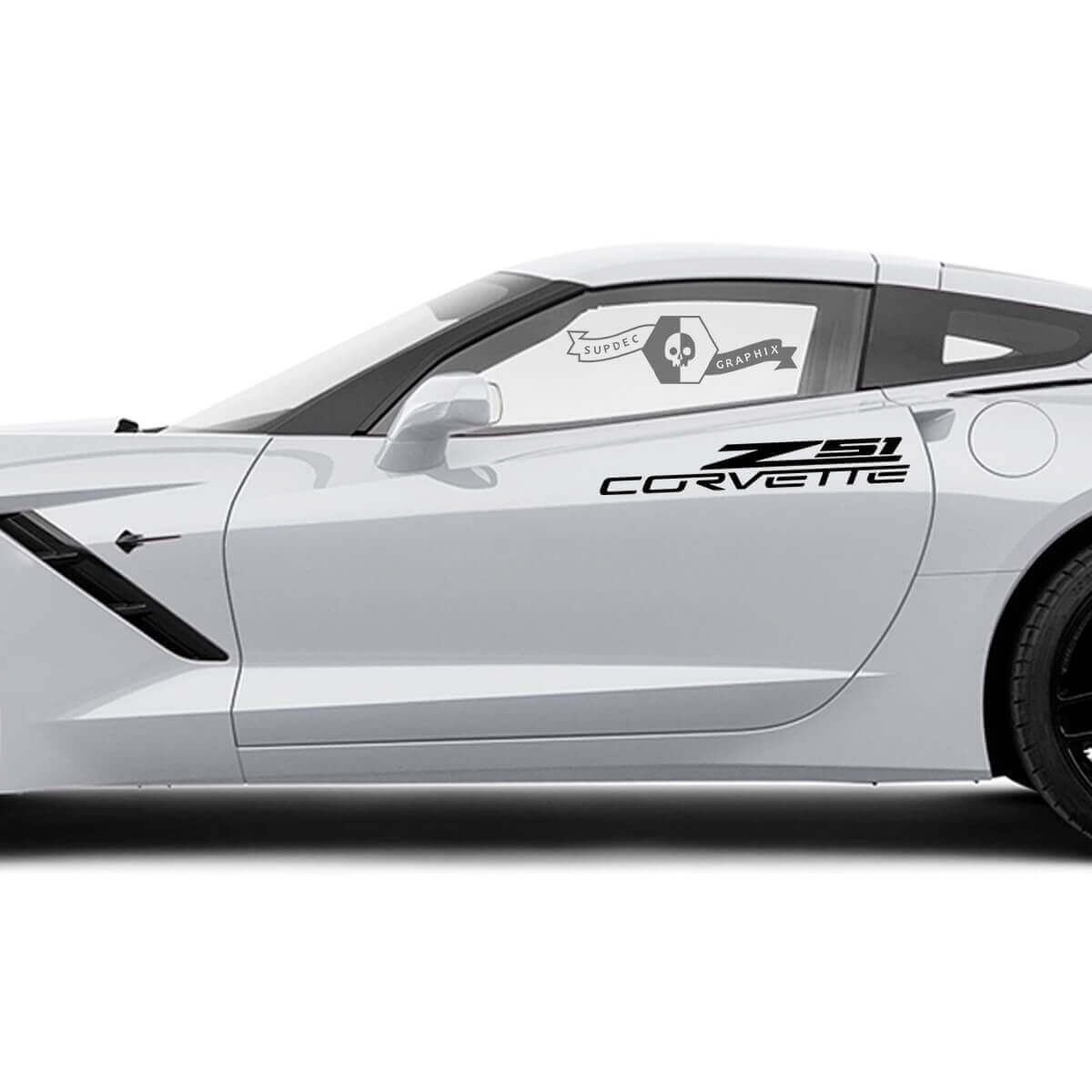 2x Chevrolet Corvette Side Doors Z51 Vinyl Decal Sticker
