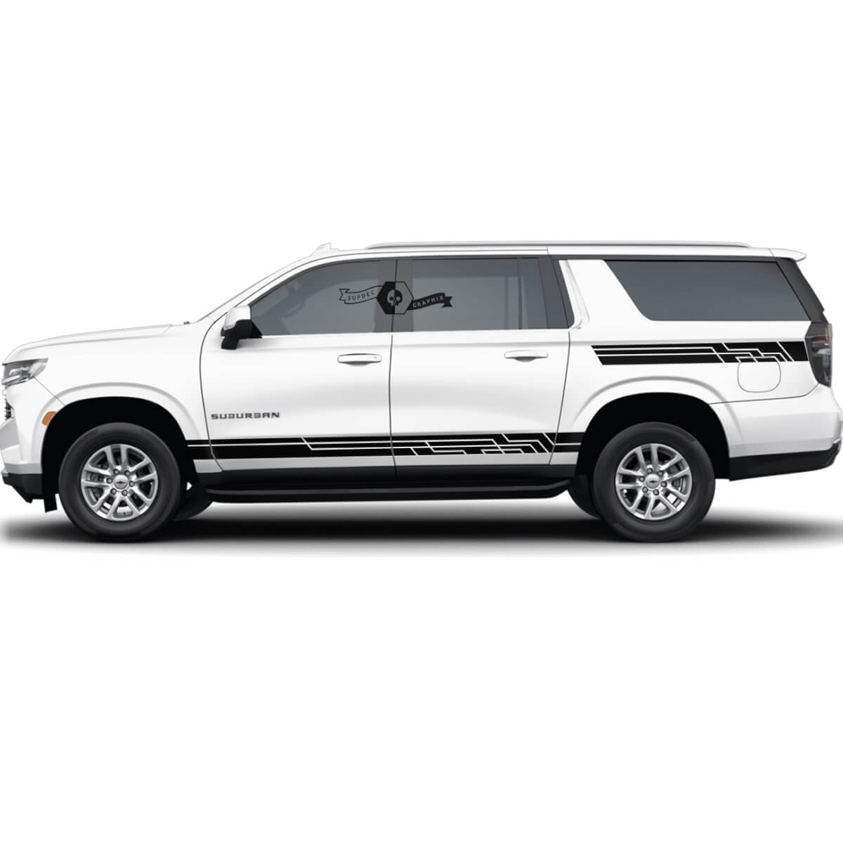 Pair Vauxhall Suburban Side Rocker Panel Stripes Lines Doors Bed Vinyl Decal Sticker
